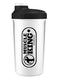 Muscle King Nutrition Screw Cap Shaker 700ml - White with Black Print 