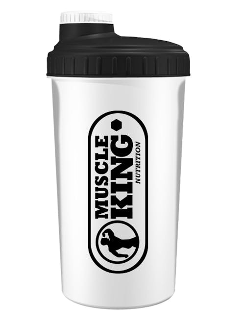 Muscle King Nutrition Screw Cap Shaker 700ml - White with Black Print 