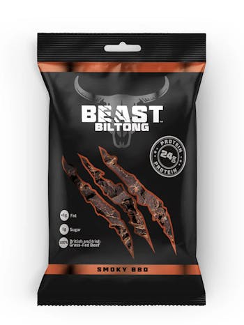 Beast Pharm BEAST Biltong - 24g Protein Per bag! 100% Grass Fed Beef  1 x 40g Bag